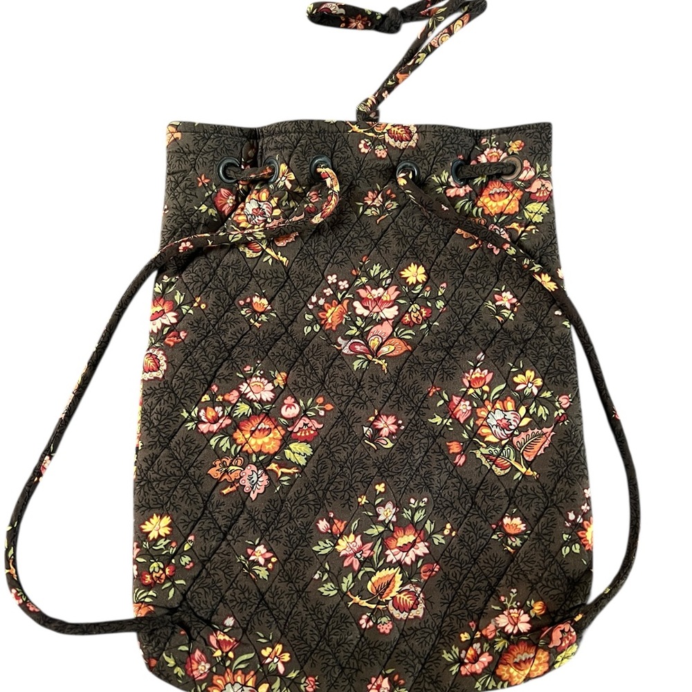 Vera Bradley Drawstring Bucket Backpack Chocolate - image 4